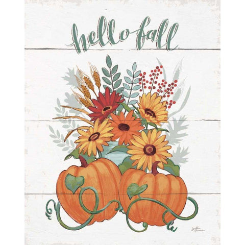 Fall Fun II White Modern Wood Framed Art Print by Penner, Janelle