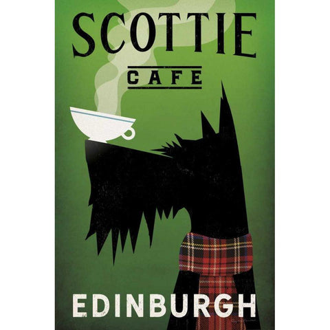 Scottie Cafe Black Modern Wood Framed Art Print with Double Matting by Fowler, Ryan