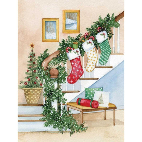 Night Before Christmas II Gold Ornate Wood Framed Art Print with Double Matting by McKenna, Kathleen Parr