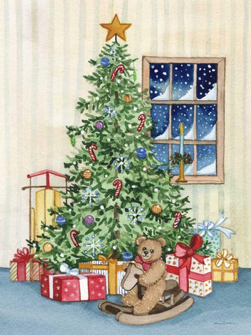 Night Before Christmas III Black Ornate Wood Framed Art Print with Double Matting by McKenna, Kathleen Parr