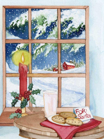 Night Before Christmas IV Black Ornate Wood Framed Art Print with Double Matting by McKenna, Kathleen Parr