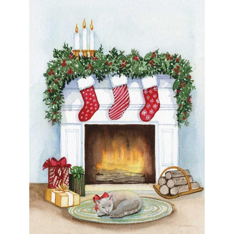 Night Before Christmas V Black Modern Wood Framed Art Print by McKenna, Kathleen Parr