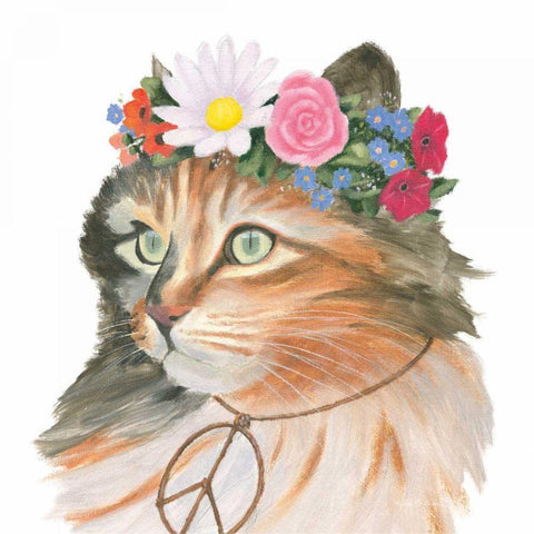 Cattitude I Gold Ornate Wood Framed Art Print with Double Matting by Sullivan, Myles