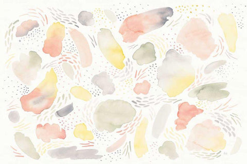 Meadow Breeze I White Modern Wood Framed Art Print with Double Matting by Marshall, Laura