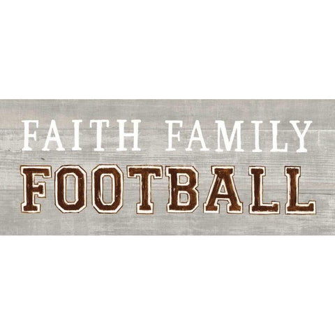 Game Day III Faith Family Football White Modern Wood Framed Art Print by Fabiano, Marco