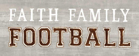 Game Day III Faith Family Football White Modern Wood Framed Art Print with Double Matting by Fabiano, Marco