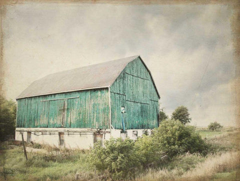 Late Summer Barn I Crop Vintage White Modern Wood Framed Art Print with Double Matting by Urquhart, Elizabeth