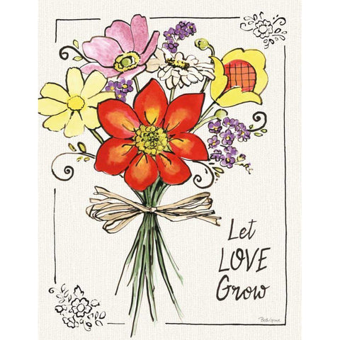 Sunny Bouquets I White Modern Wood Framed Art Print by Grove, Beth