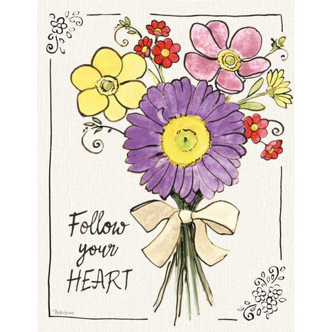 Sunny Bouquets II Black Modern Wood Framed Art Print with Double Matting by Grove, Beth