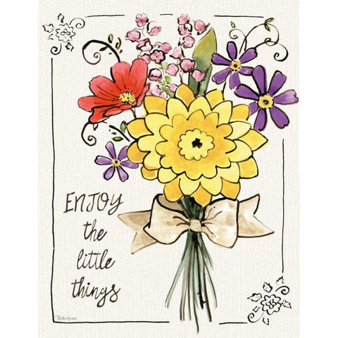 Sunny Bouquets IV Black Modern Wood Framed Art Print by Grove, Beth