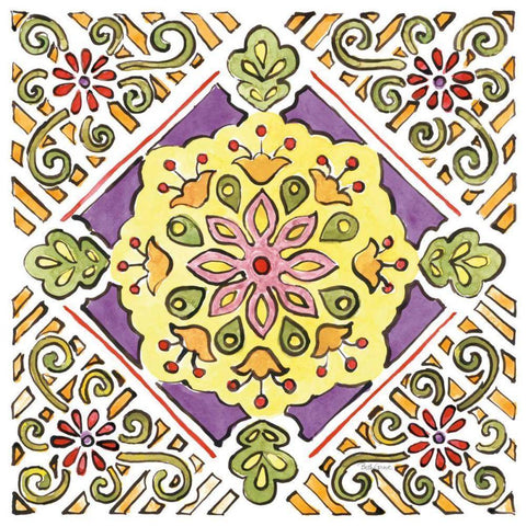 Sunny Bouquets VIII Gold Ornate Wood Framed Art Print with Double Matting by Grove, Beth
