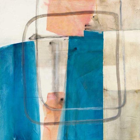 Passage I v2 White Modern Wood Framed Art Print with Double Matting by Schick, Mike