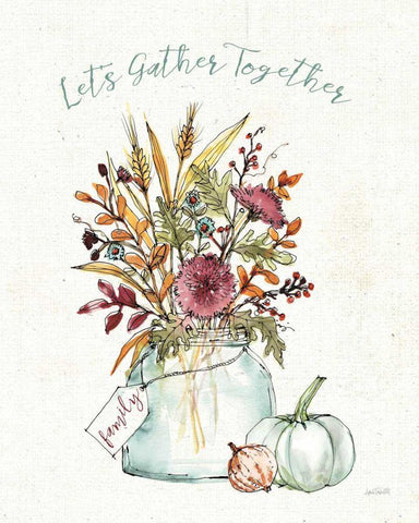 Festive Foliage III White Modern Wood Framed Art Print with Double Matting by Tavoletti, Anne