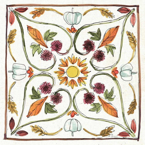 Festive Foliage VI Gold Ornate Wood Framed Art Print with Double Matting by Tavoletti, Anne