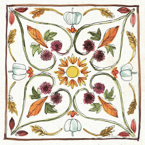 Festive Foliage VI Black Ornate Wood Framed Art Print with Double Matting by Tavoletti, Anne