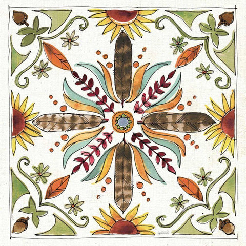 Festive Foliage VIII Gold Ornate Wood Framed Art Print with Double Matting by Tavoletti, Anne