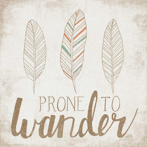 Prone to Wander Beige White Modern Wood Framed Art Print with Double Matting by Marshall, Laura