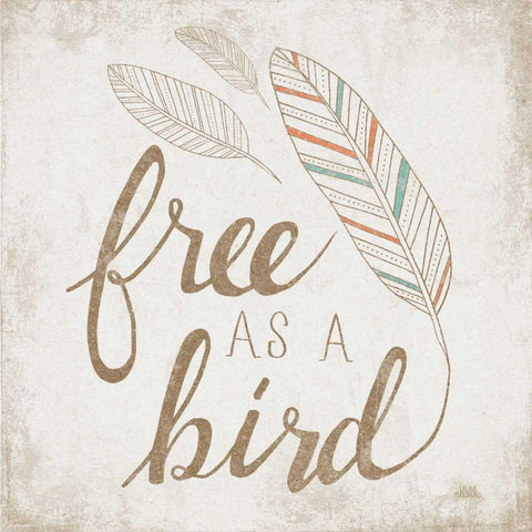 Free as a Bird Beige White Modern Wood Framed Art Print with Double Matting by Marshall, Laura