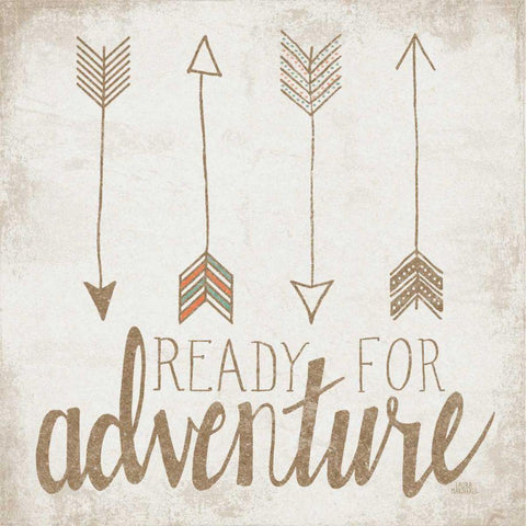 Ready for Adventure Beige Black Ornate Wood Framed Art Print with Double Matting by Marshall, Laura