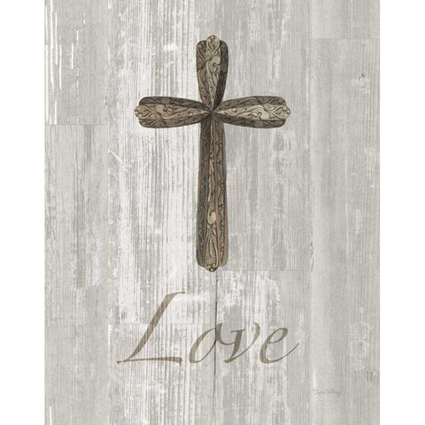 Words for Worship Love on Wood Black Modern Wood Framed Art Print by DeNeige, Elyse