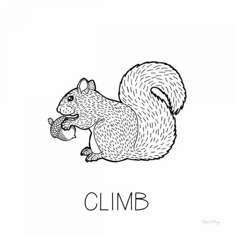 Color the Forest VIII Climb Black Modern Wood Framed Art Print by DeNeige, Elyse