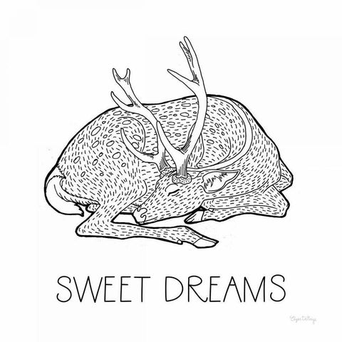 Color the Forest III Sweet Dreams Black Modern Wood Framed Art Print with Double Matting by DeNeige, Elyse