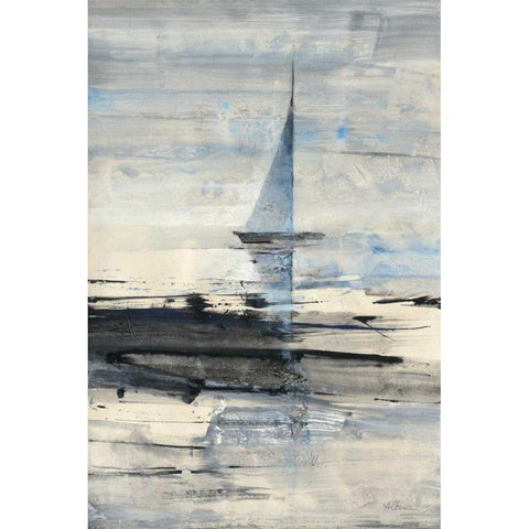 Sailing Black Modern Wood Framed Art Print by Hristova, Albena