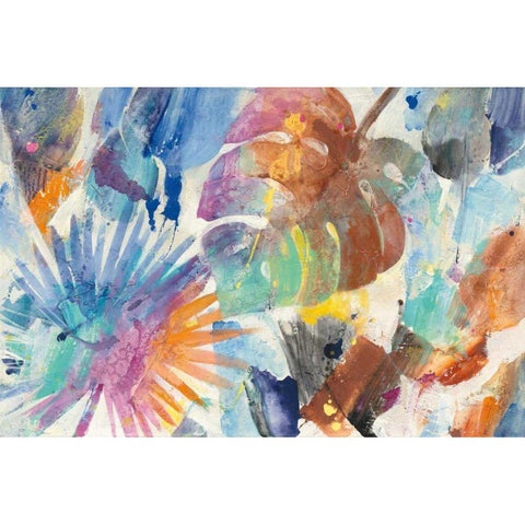 Palm Abstract Black Modern Wood Framed Art Print with Double Matting by Hristova, Albena