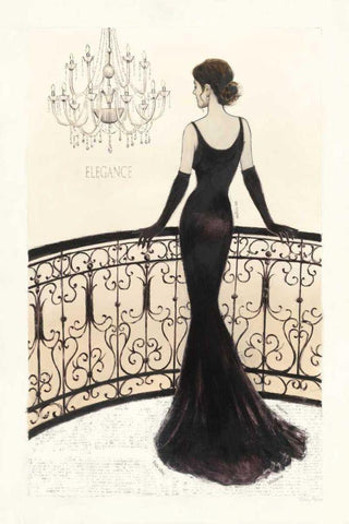 La Belle Noir Original White Modern Wood Framed Art Print with Double Matting by Adams, Emily