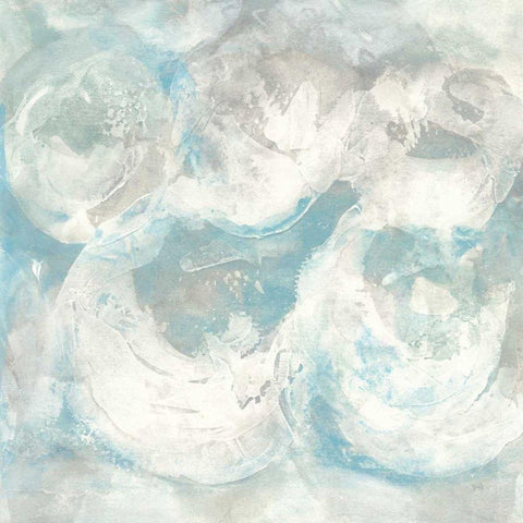 Pale Blue Circles IV Black Ornate Wood Framed Art Print with Double Matting by Paschke, Chris