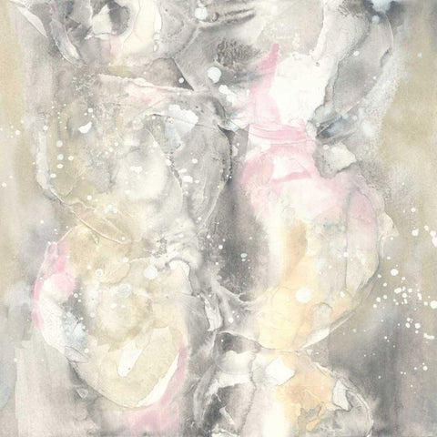 Blushing Snowflakes II White Modern Wood Framed Art Print with Double Matting by Paschke, Chris