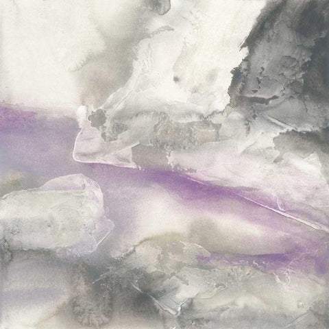 Shades of Amethyst II Black Modern Wood Framed Art Print with Double Matting by Paschke, Chris