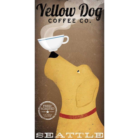 Yellow Dog Coffee Co Seattle White Modern Wood Framed Art Print by Fowler, Ryan