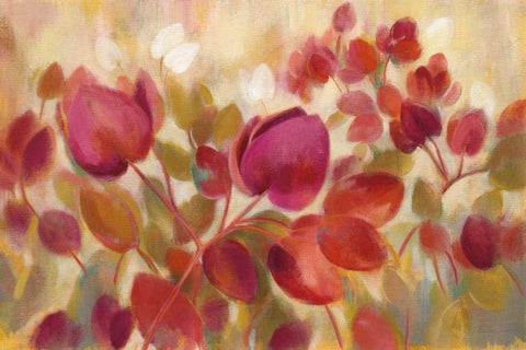 Magenta Tropical Black Ornate Wood Framed Art Print with Double Matting by Vassileva, Silvia