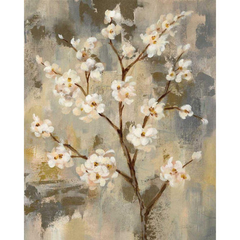 Neutral Branches II Crop White Modern Wood Framed Art Print by Vassileva, Silvia