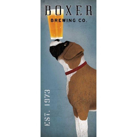 Boxer Brewing Company Black Modern Wood Framed Art Print with Double Matting by Fowler, Ryan