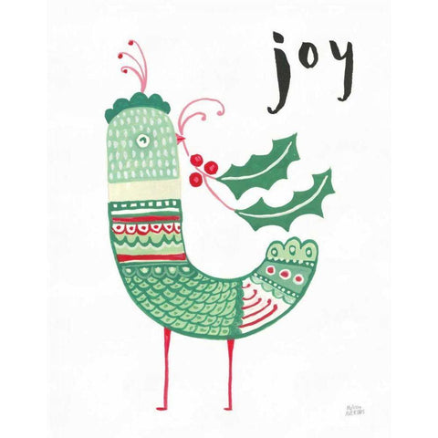 Christmas Tweets II Black Modern Wood Framed Art Print with Double Matting by Averinos, Melissa