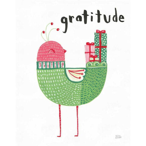 Christmas Tweets IV White Modern Wood Framed Art Print by Averinos, Melissa