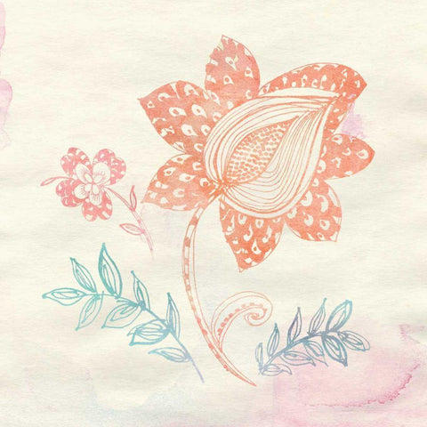 Eastern Boho I Black Ornate Wood Framed Art Print with Double Matting by Wild Apple Portfolio