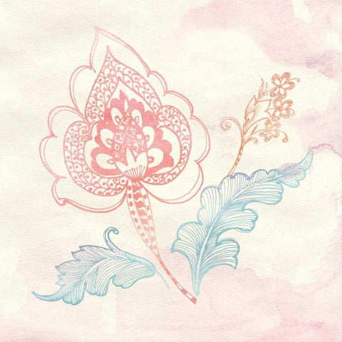 Eastern Boho II Black Ornate Wood Framed Art Print with Double Matting by Wild Apple Portfolio