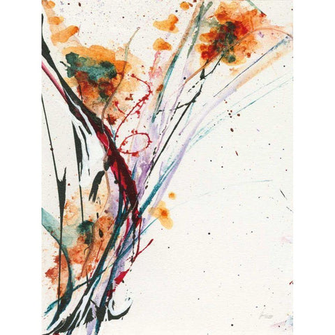 Floral Explosion II Gold Ornate Wood Framed Art Print with Double Matting by Griggs, Jan