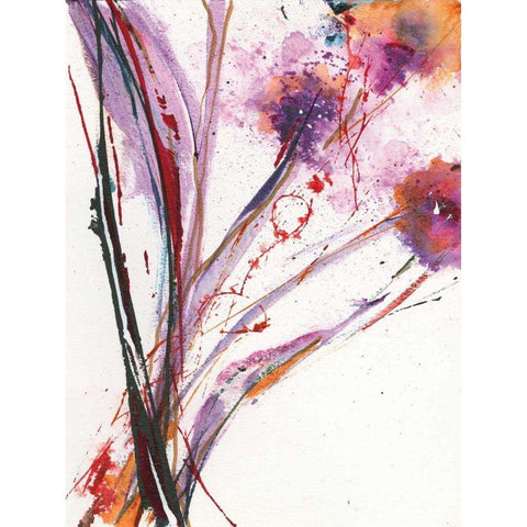 Floral Explosion III White Modern Wood Framed Art Print by Griggs, Jan