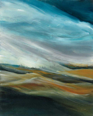 Sand Storm White Modern Wood Framed Art Print with Double Matting by Griggs, Jan