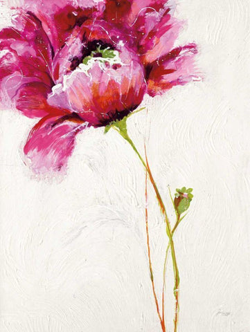 Big Red Blossom Black Ornate Wood Framed Art Print with Double Matting by Griggs, Jan