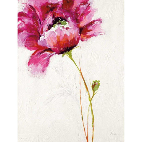 Big Red Blossom Black Modern Wood Framed Art Print by Griggs, Jan