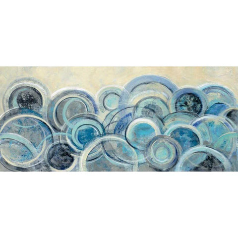 Variation Blue White Modern Wood Framed Art Print by Vassileva, Silvia