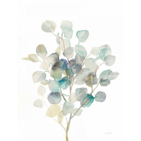 Eucalyptus III White White Modern Wood Framed Art Print by Nai, Danhui