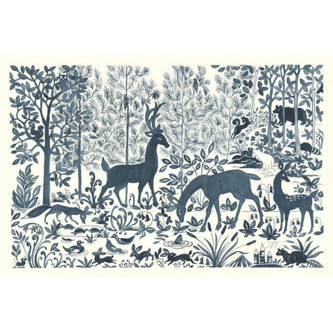 Forest Life I Black Modern Wood Framed Art Print with Double Matting by Thomas, Miranda