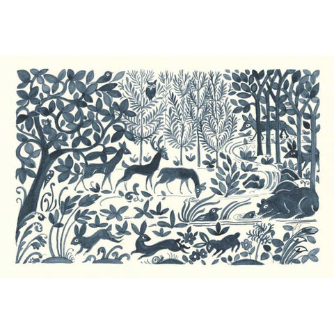 Forest Life II Black Modern Wood Framed Art Print by Thomas, Miranda