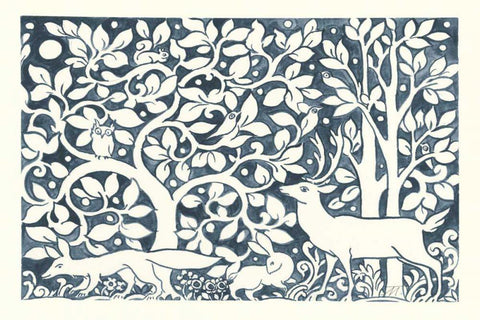 Forest Life IV White Modern Wood Framed Art Print with Double Matting by Thomas, Miranda